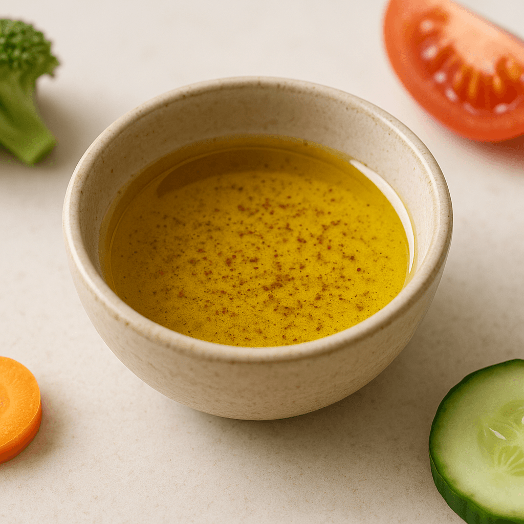 L’huile de lin s’utilise crue, notamment dans une vinaigrette ou sur des légumes.